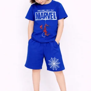 spidey marvel hero cotton short set (royal blue)