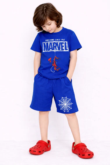 spidey marvel hero cotton short set (royal blue)