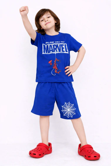 spidey marvel hero cotton short set (royal blue)
