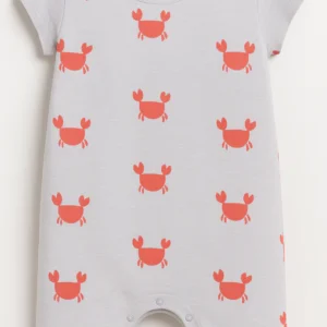 lil' crab themed cotton romper (ivory)