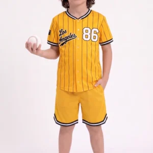 los angles embroidered baseball set (yellow)