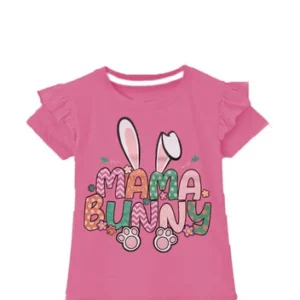 Mama Bunny Frill Tee Shirt - Pink