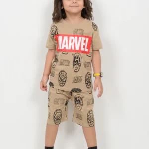 marvel multiverse cotton short set (beige)