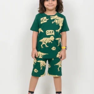 jurassic journal cotton short set – (deep green edition)