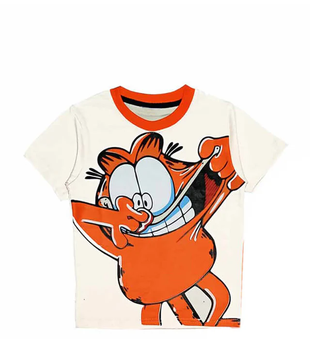 roadtrip garfield tee orange & off white