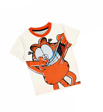 roadtrip garfield tee orange & off white