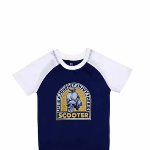 Scooter Ride Tee Shirt - Navy Blue