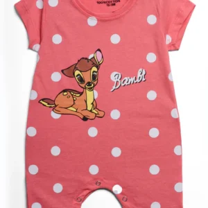 bambi themed cotton romper (pink)