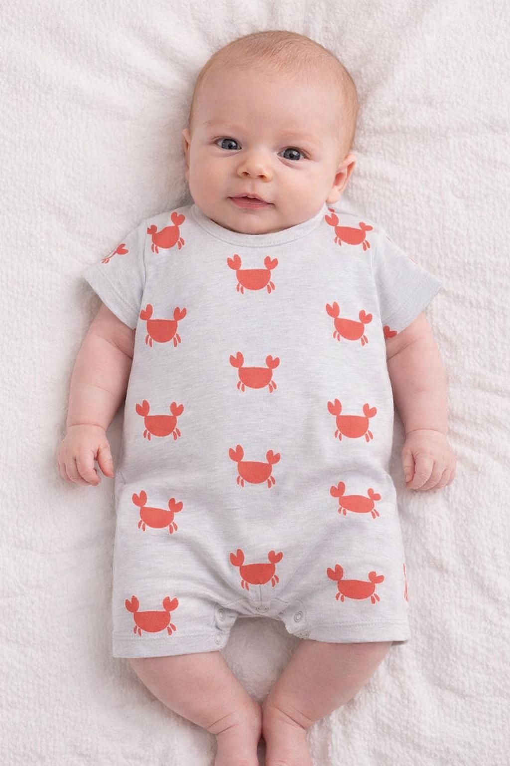 lil' crab themed cotton romper (ivory)