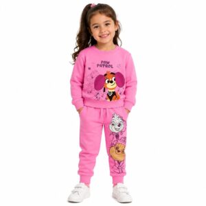 paw petrol 3d ear fleece tracksuit pink
