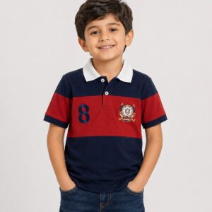 polo championship penal polo shirt red & navy blue